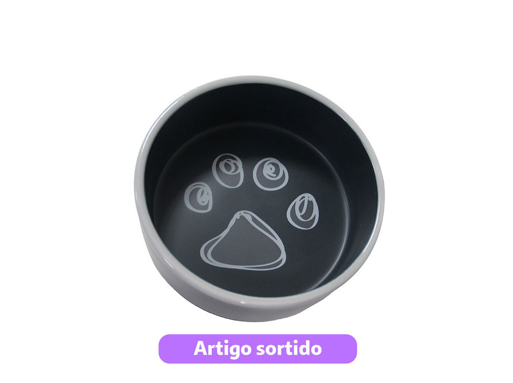 COMEDOURO CERÂMICA AUCHAN 16CM CORES SORTIDAS
