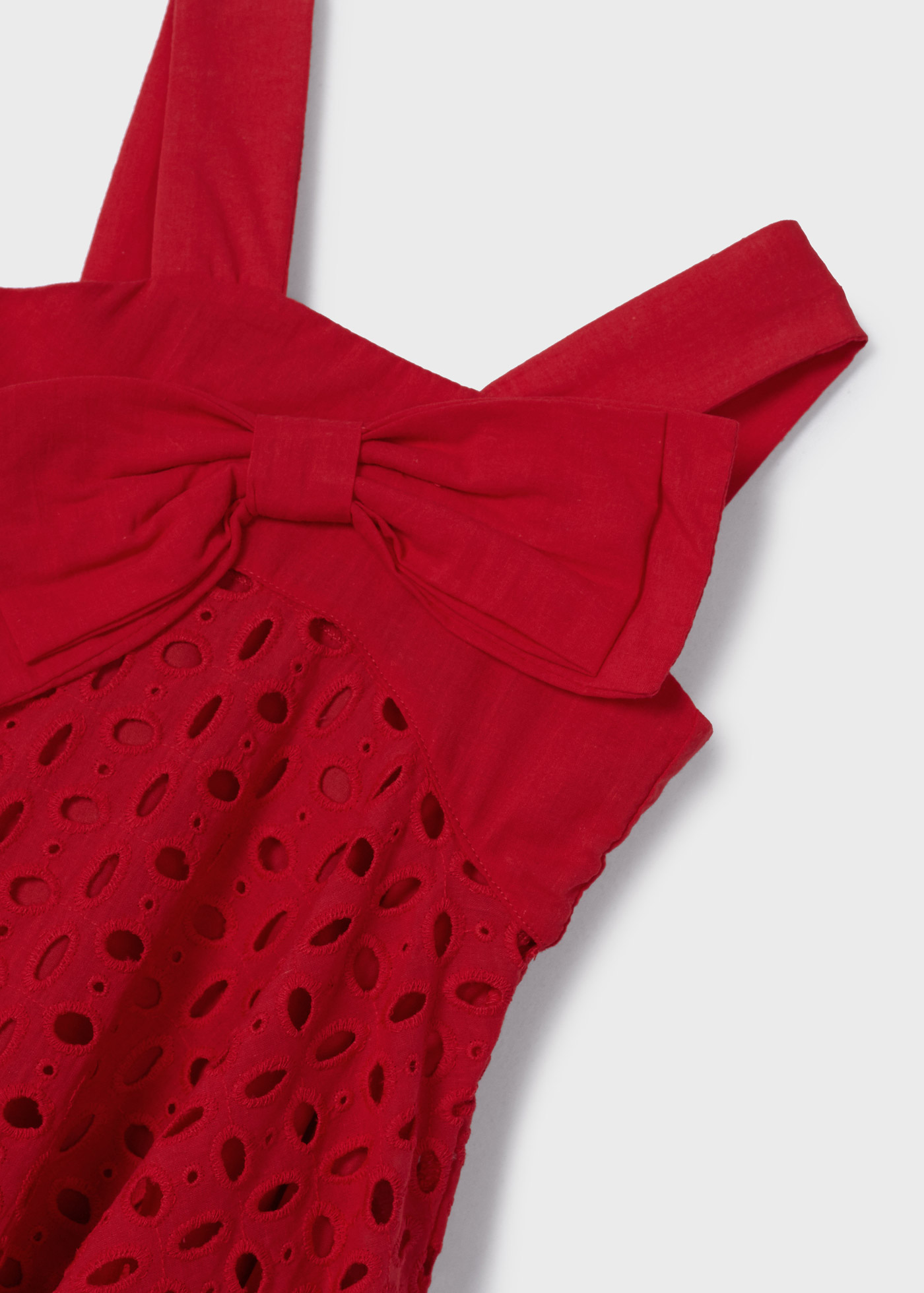 Vestido de algodão perfurado para meninas