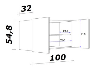 Oberschrank Speed Weiß Nachbildung ca. 100 x 54 x 32 cm