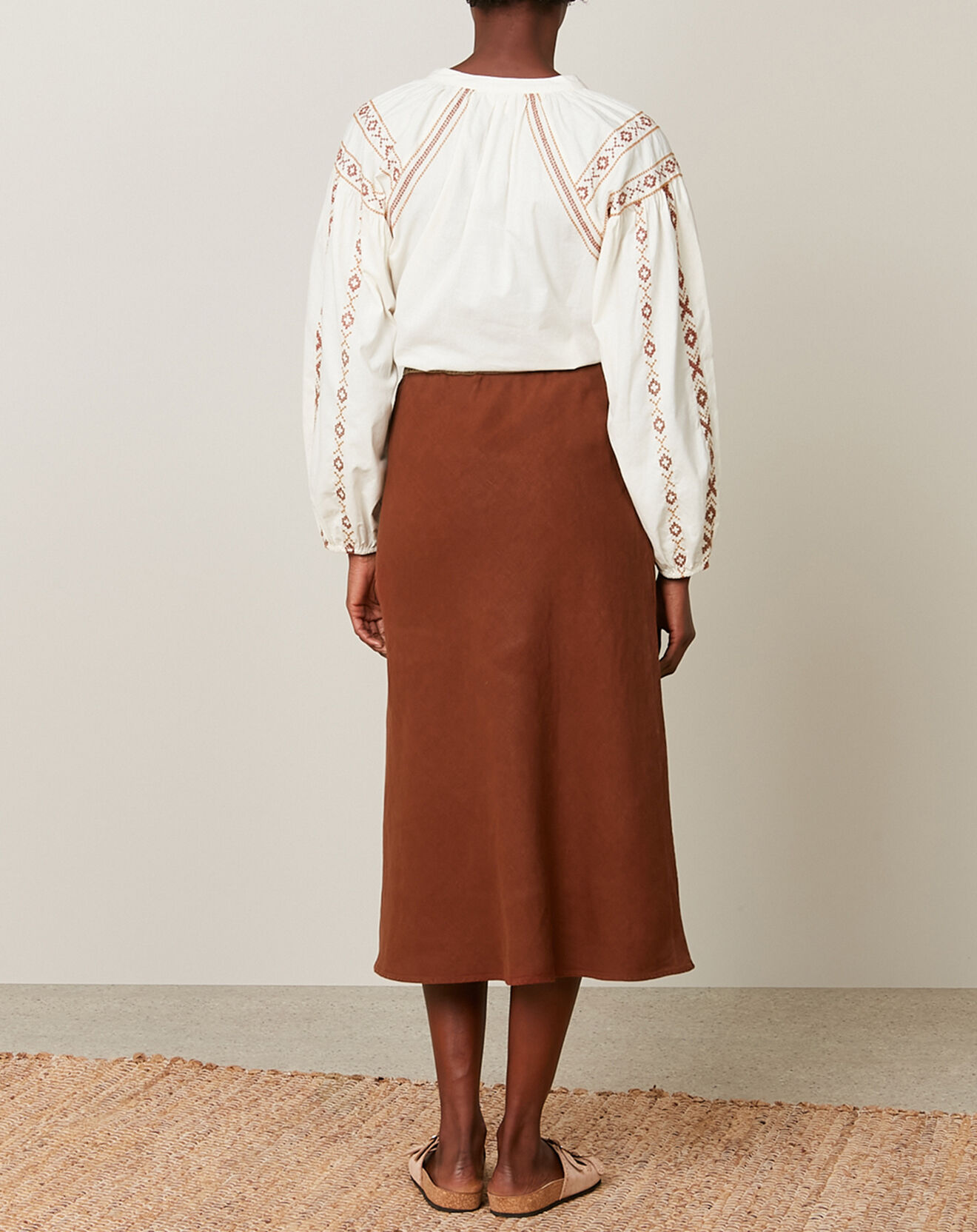 Hartford Jupe 100% Lin Jima pecan