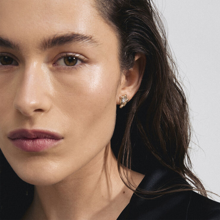 Pilgrim AIAS recycled crystal earrings gold-plated Guld