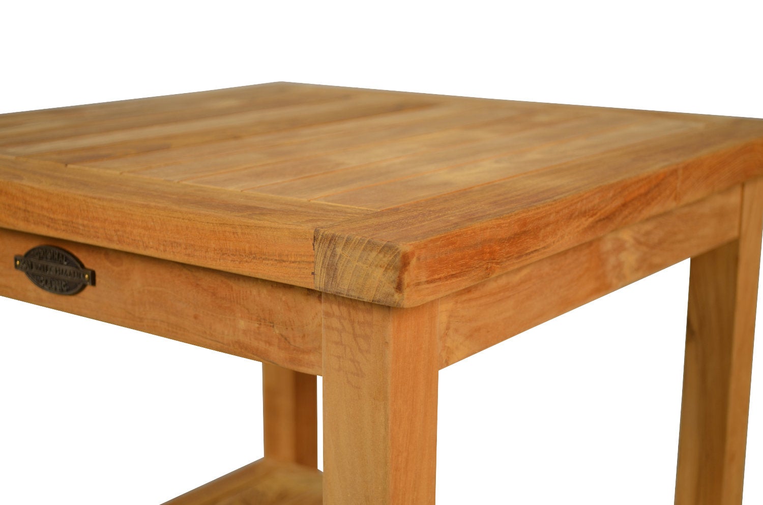 Teakhouten bijzettafel 50 x 50 cm, hoge kwaliteit, weerbestendig, 2 planken
