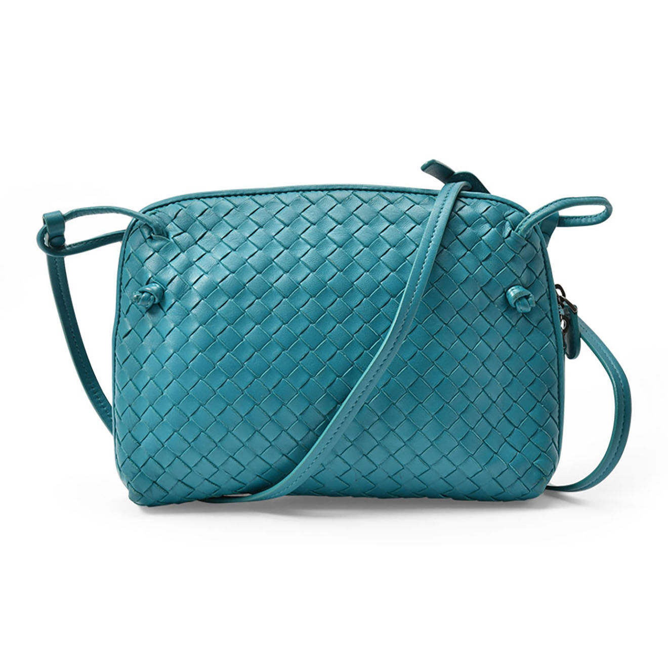 Bottega Veneta Sac bandoulière en Cuir Nodini bleu - Très bon état - 26x20x4.5 cm