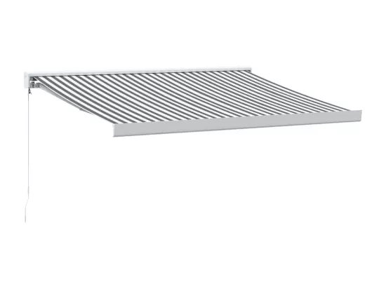 Auvent rétractable anthracite et blanc 3,5x2,5m tissu/aluminium