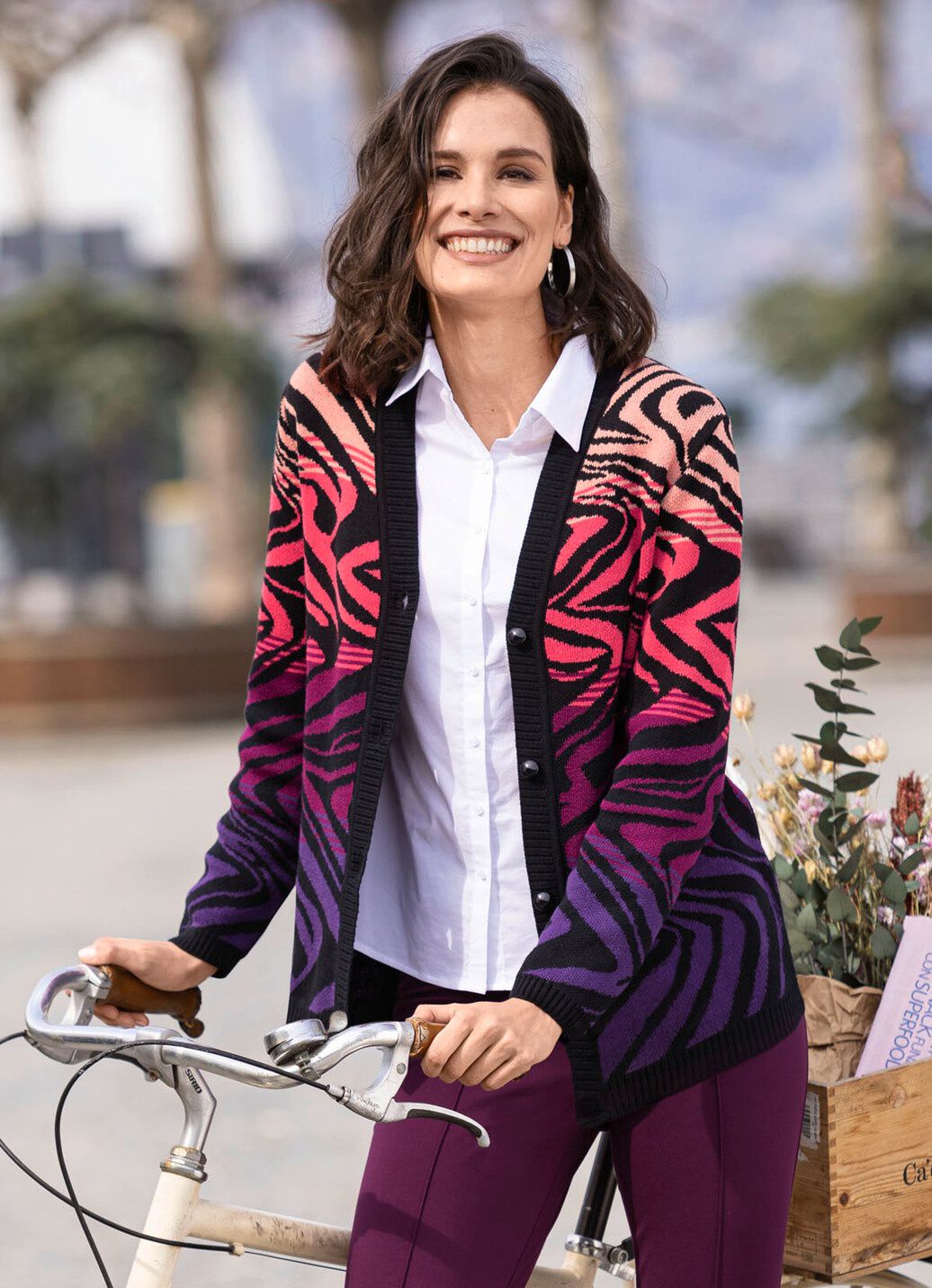 Strickjacke in Jacquard-Dessin