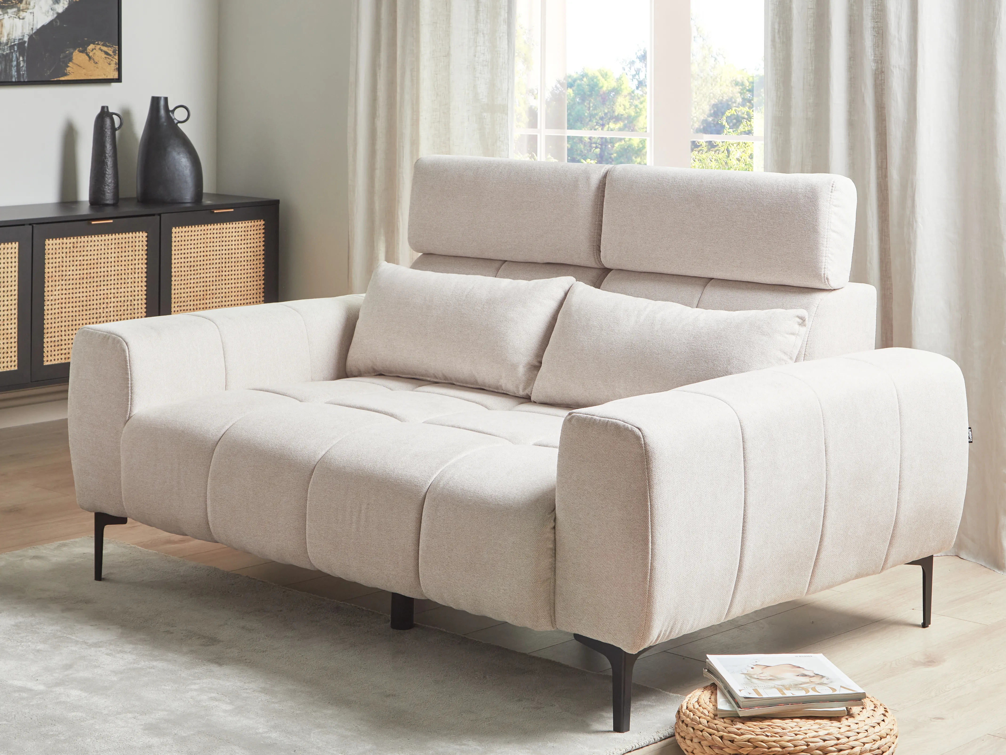 Bank 2-zits VEGAMO Stof Beige
