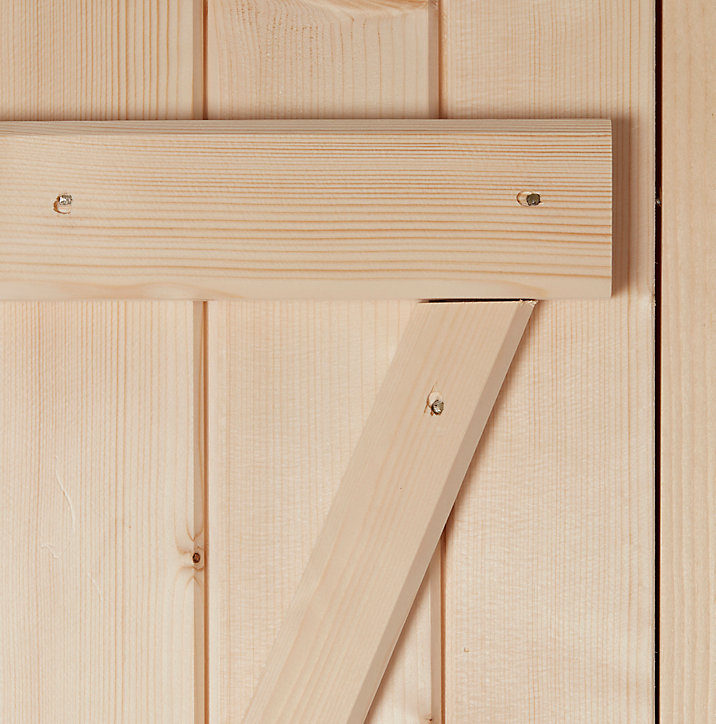 Porte de service bois 90 x h.200 cm poussant gauche