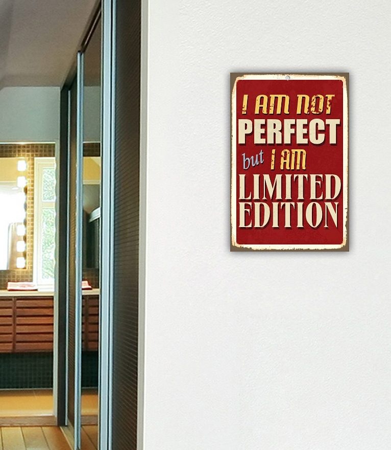 Home affaire Metallbild »I am not perfect …« Schriftzug | Schriftzüge Spruch, Stahlschild, Blechschild, Not perfect
