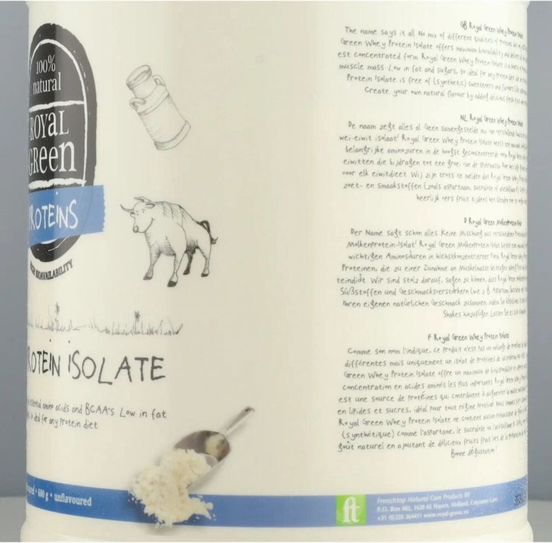 Royal Green - Whey Protein Isolate - Eiwitshake - 600 Gram - 100% Pure Wei-eiwit