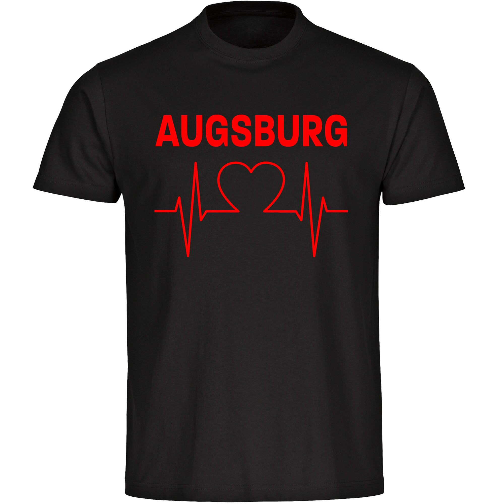 multifanshop® Kinder T-Shirt - Augsburg - Herzschlag - Druck rot