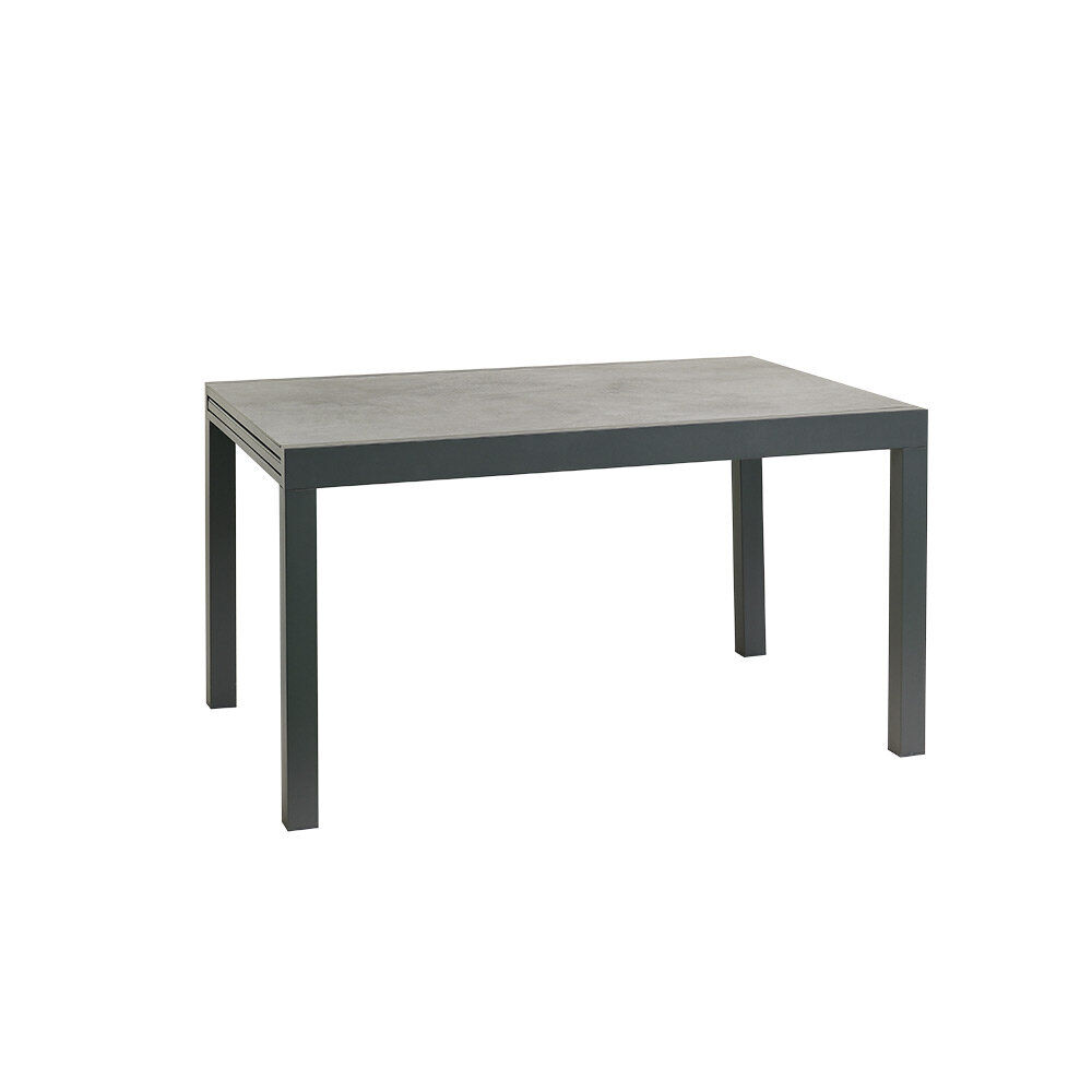 Table de jardin extensible Oslo verre effet marbre 135/270x90xH.75 cm