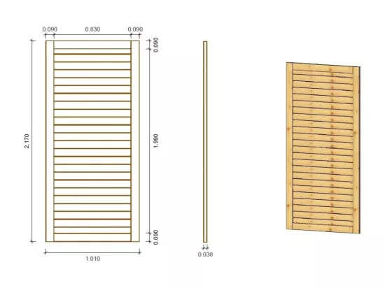 Pergola de jardin 4,04x4,04m avec panneaux - traité - ALT125 - ALTANKA