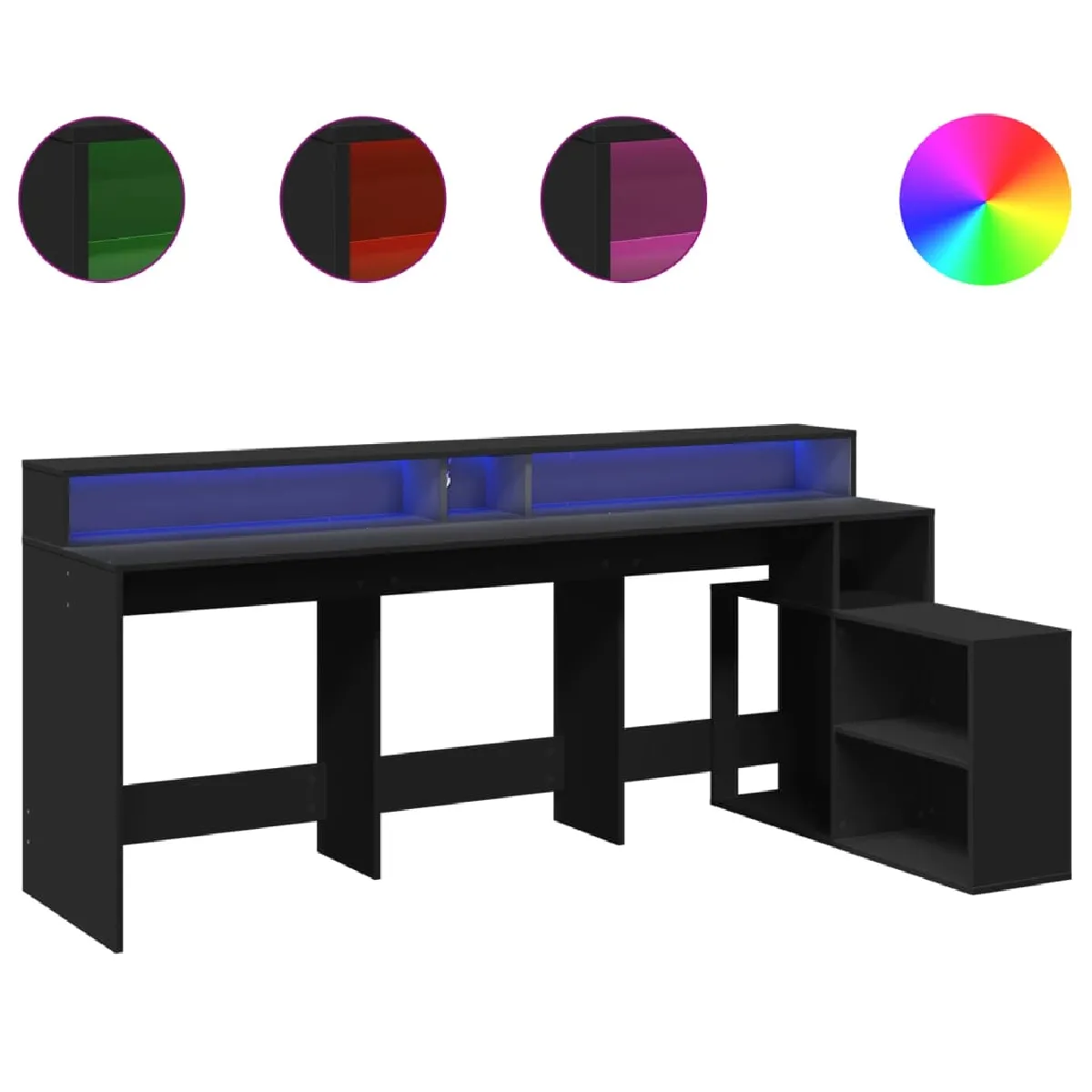 Bureau LED vidaXL Noir
