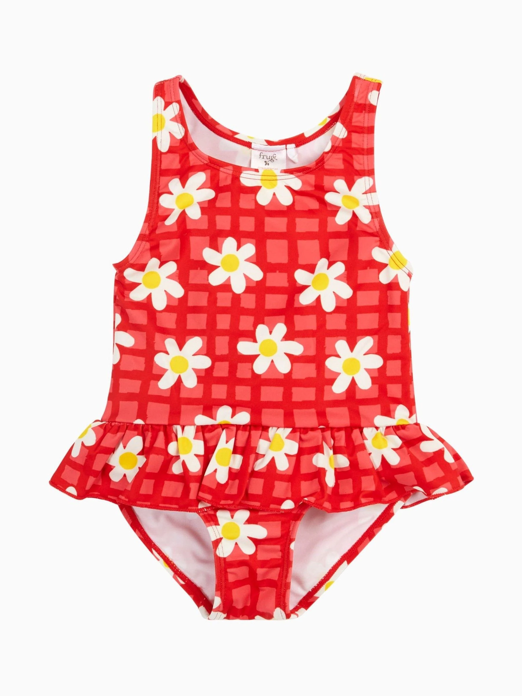 Frugi Kids Blue Little Coral Swimsuit Swimwear