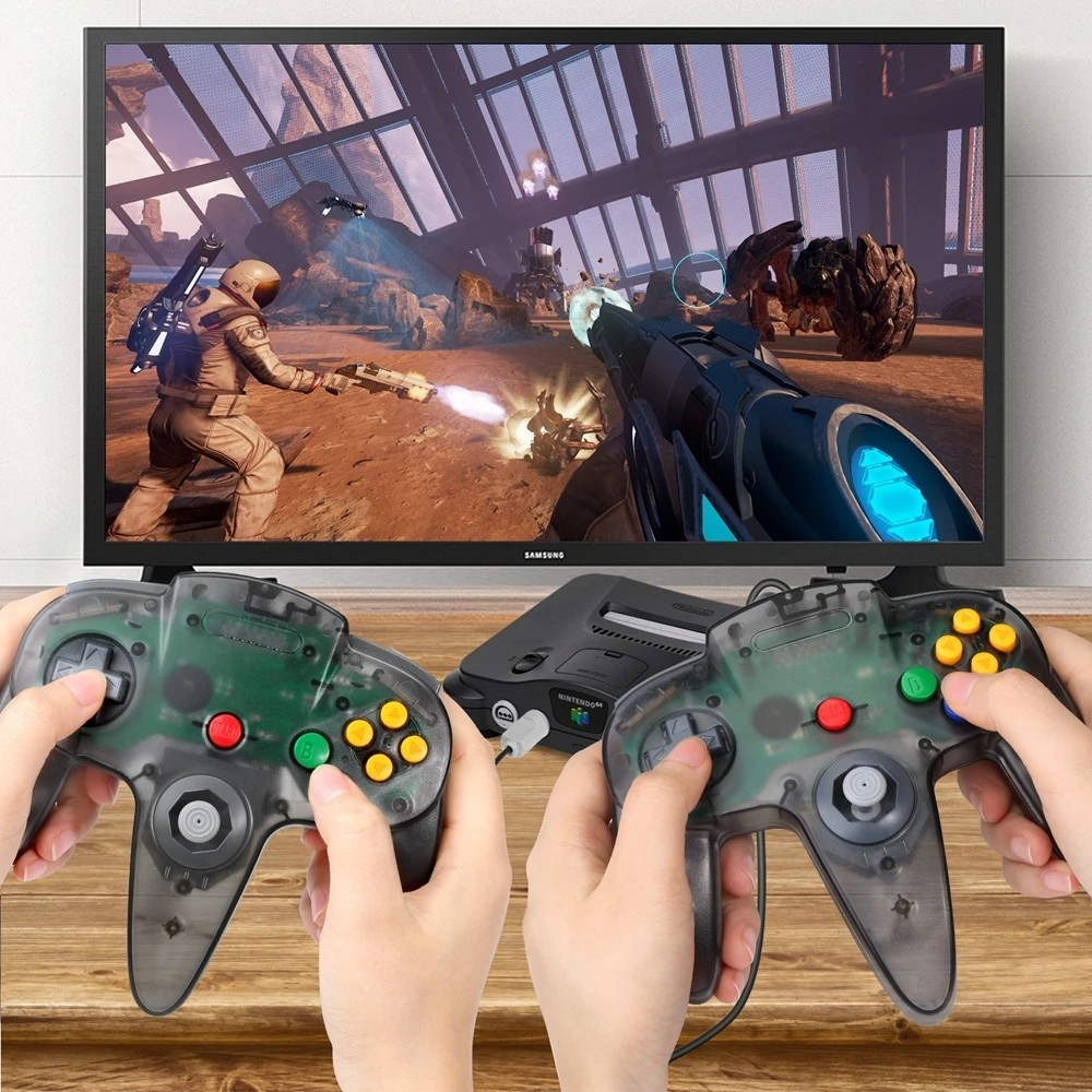 Nintendo N64 Gamepad Gaming Controller - Schwarz Transparent