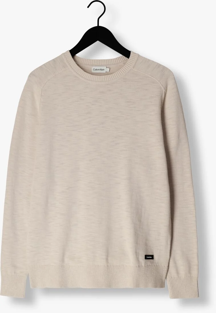 CALVIN KLEIN beige calvin klein trui slub texture sweater
