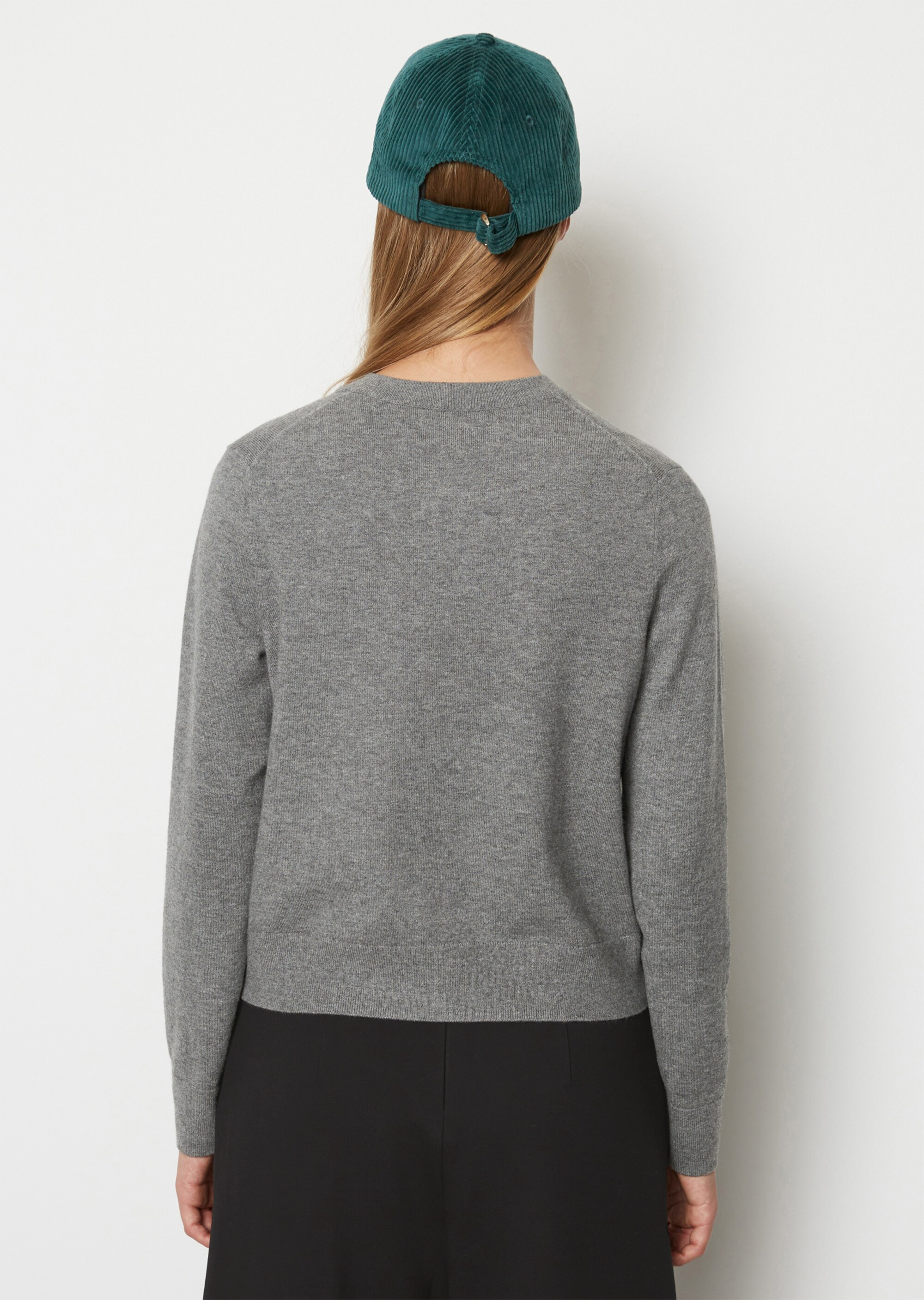 Rundhals-Cardigan regularaus Soft Cotton Stretch
