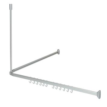 Sealskin Easy Roll douchegordijnstang mat aluminium 90x90 cm incl. haken en plafondsteun