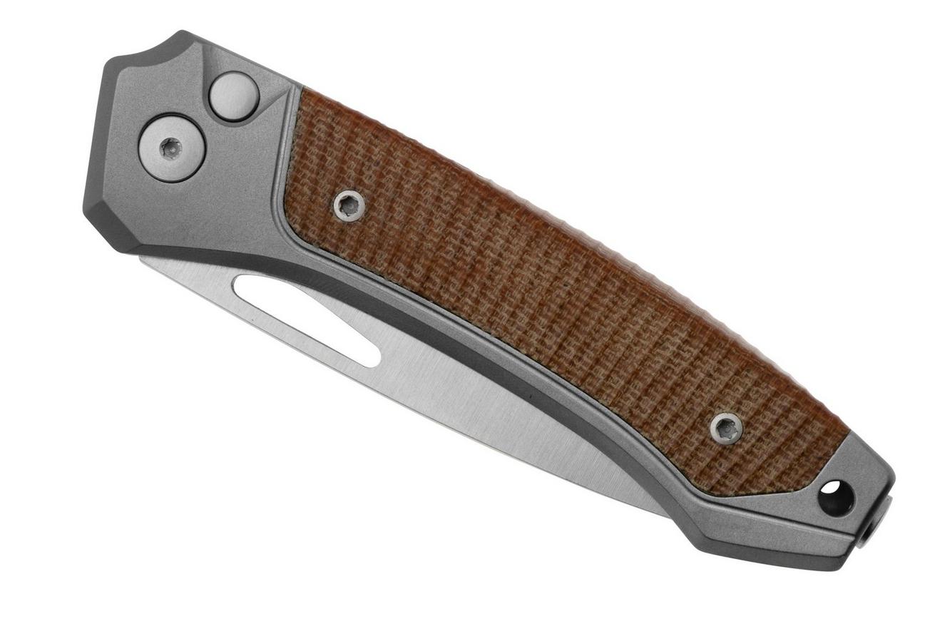 LionSteel Twain TW-GY-CVN Titanium, Natural Canvas Micarta, zakmes, Gianni Pauletta design