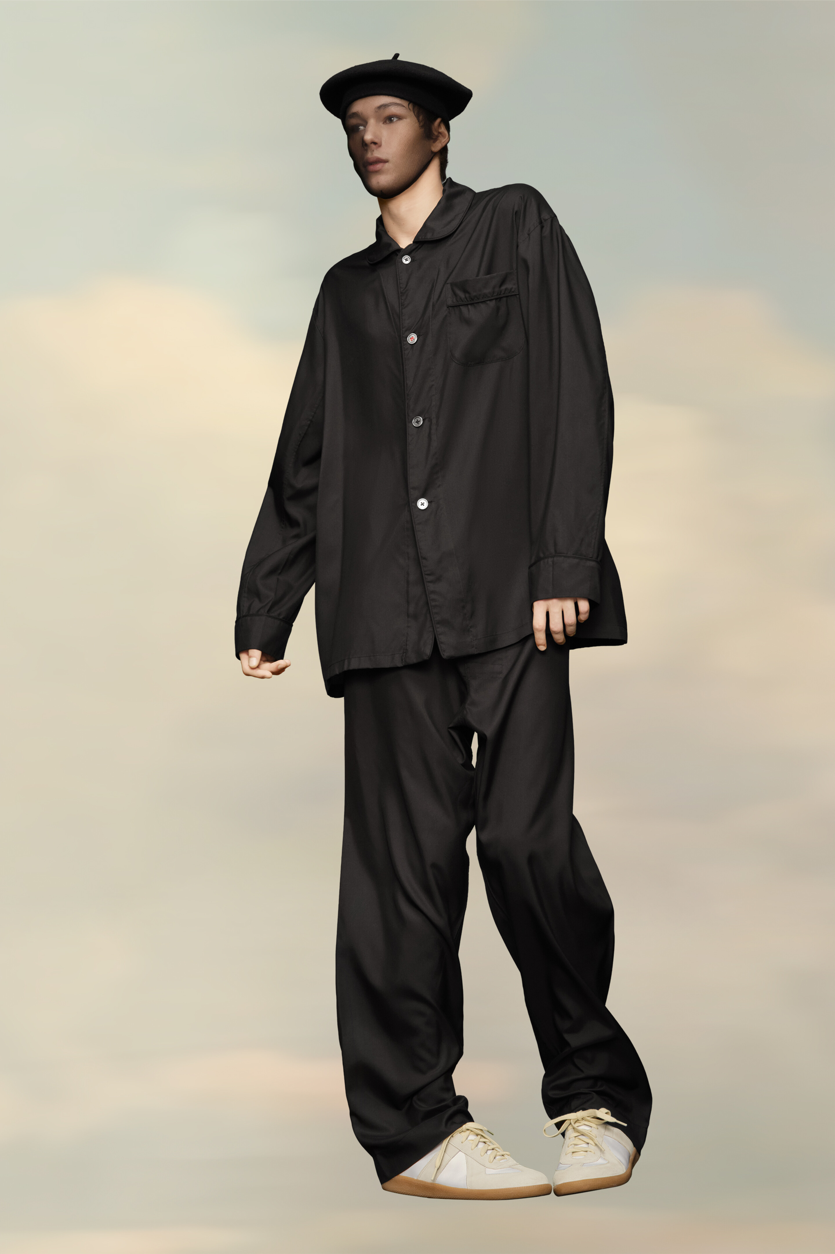 Pantalon drofr en soie Noir