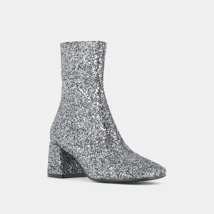 Bottines à talons  en glitter anthracite