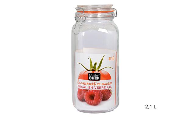 BOCAL HERMETIQUE CLIP METAL 2.1L