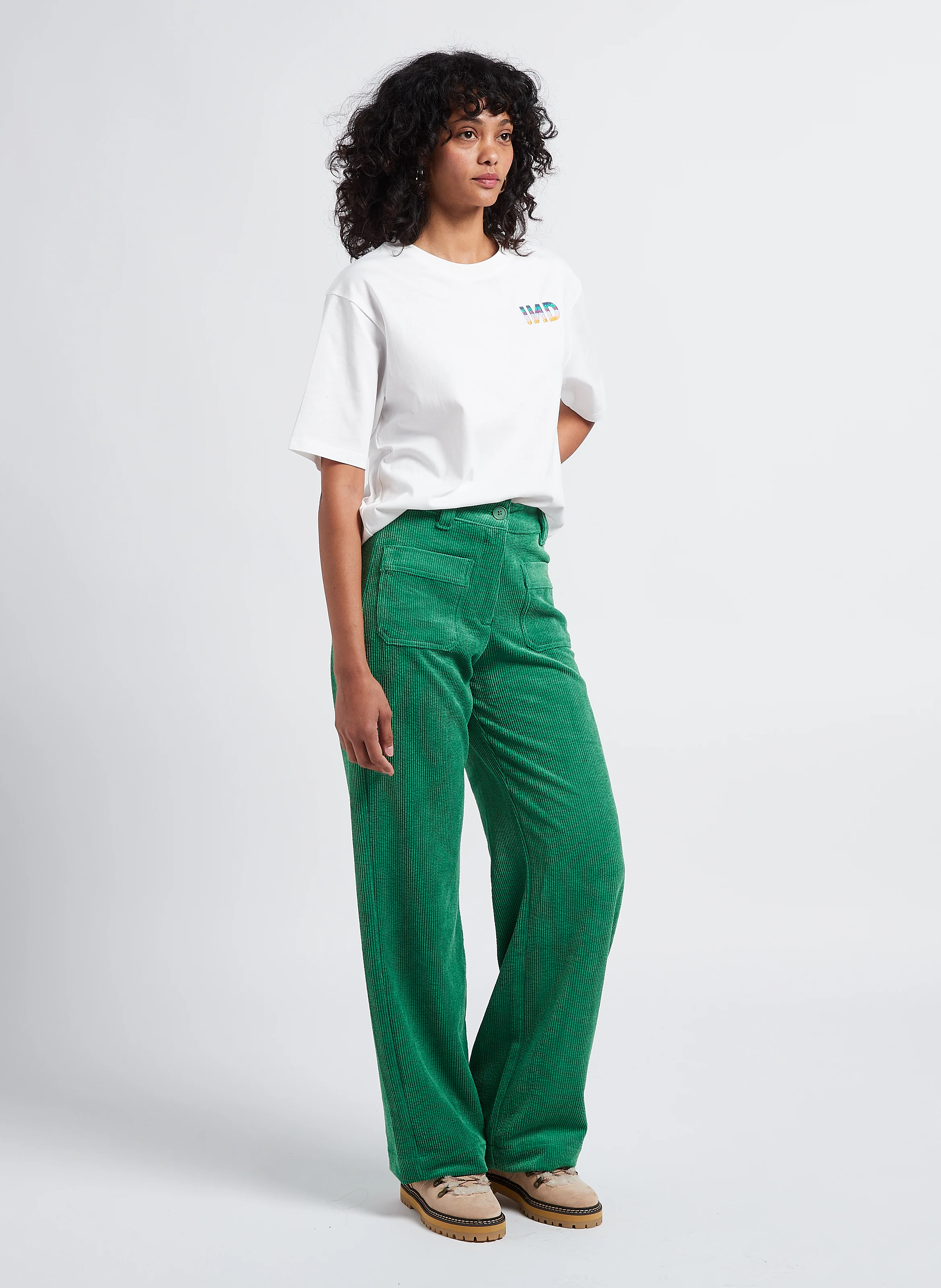 OTIS - Tee-shirt col rond brodé en coton | Blanc