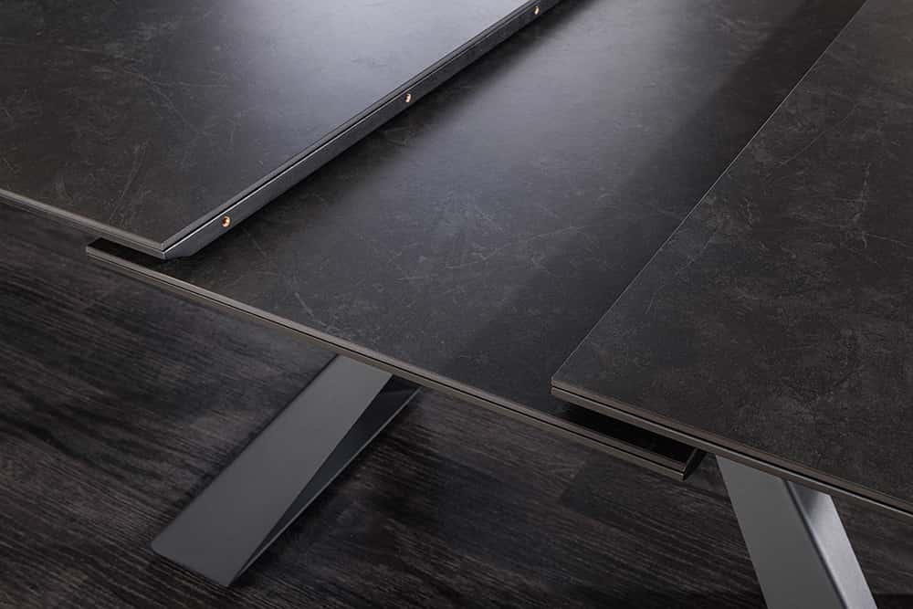 Ausziehbarer Esstisch CONCORD 180-230cm graphit grau Keramik schwarz Metall