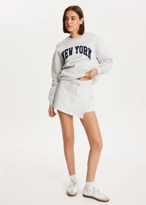 Mini skort met overslag grijs (GRS.LME)
