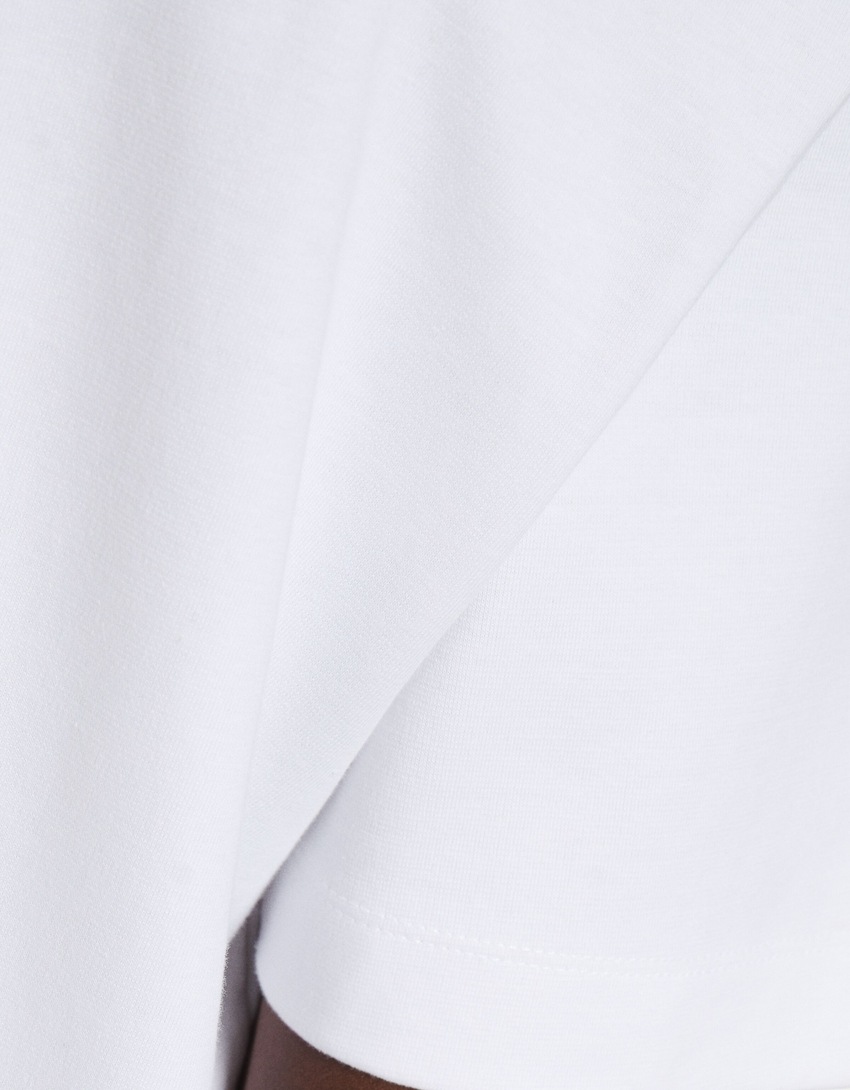 Camiseta de malha interlock de manga curta