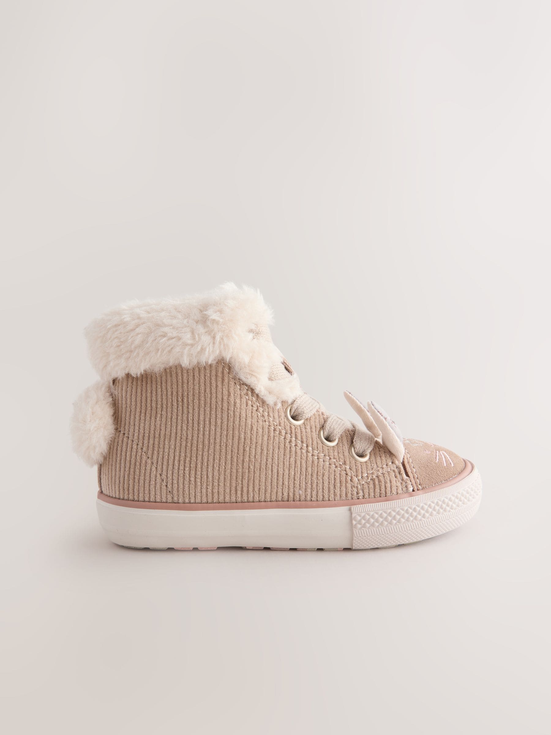 Neutraal met konijnenprint - Character sneakers met hoog bovenwerk