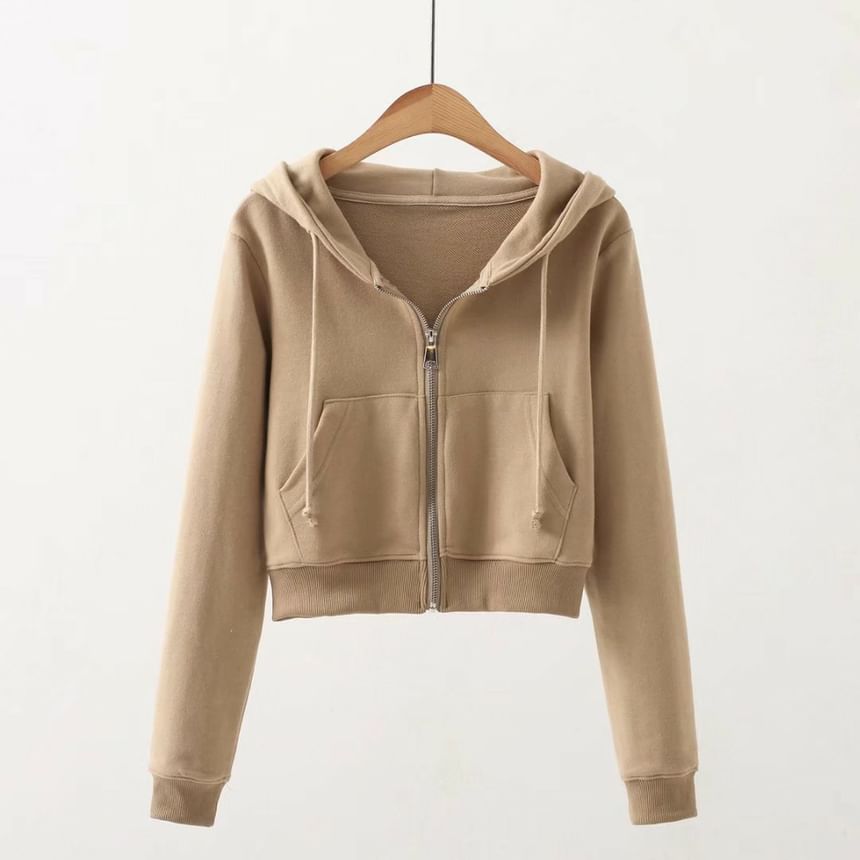 Bazer - Effen cropped hoodie met rits