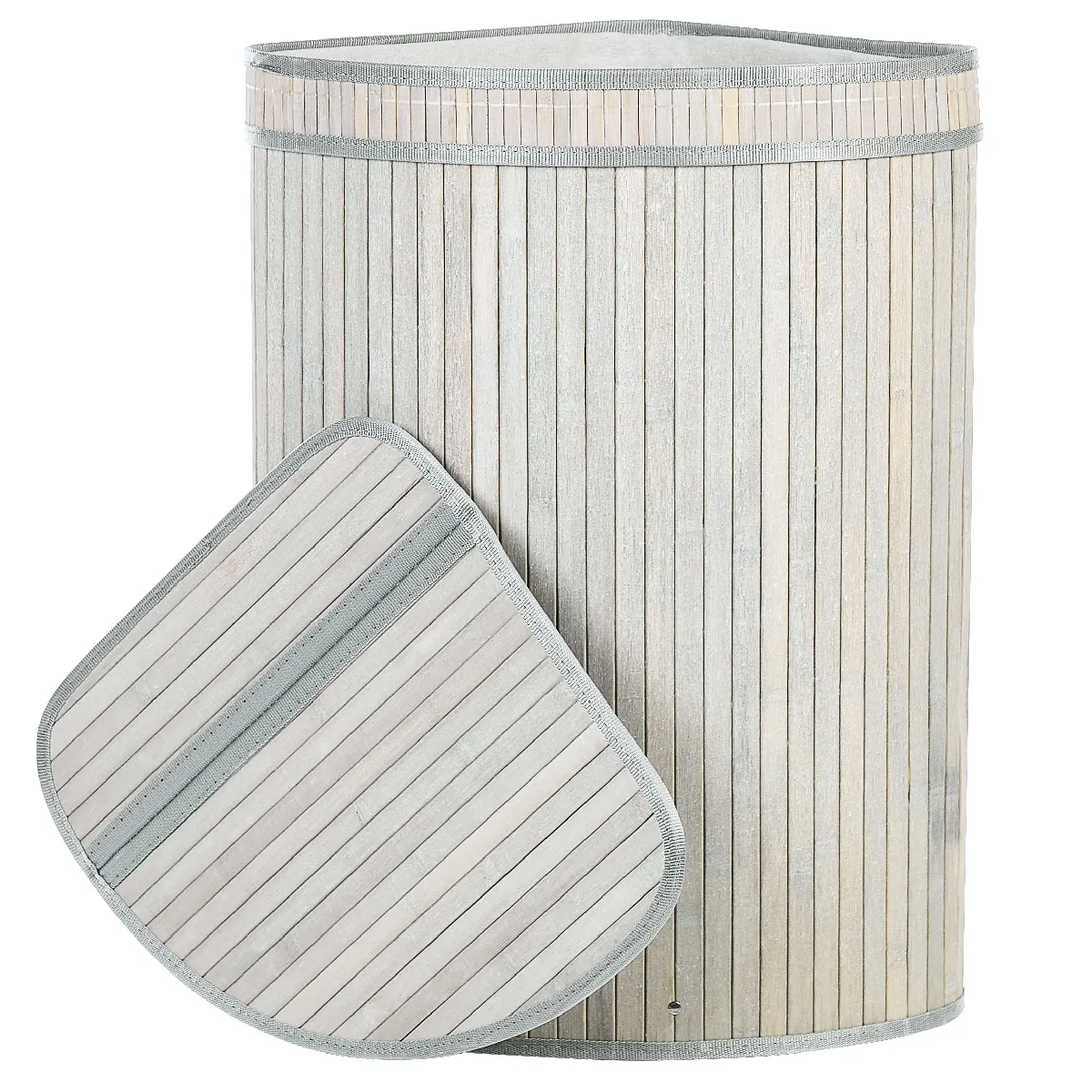 Beliani Panier BADULLA en bambou gris 60 cm