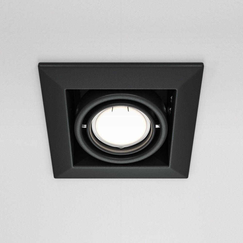 Inbouwlamp van metaal in zwart GU10