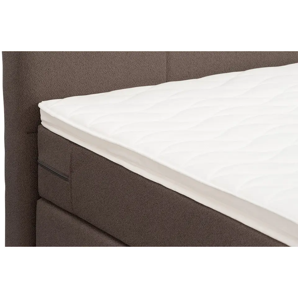 Boxspring Liv geblokt - donkerbruin - 120x200 cm - vierkante poot