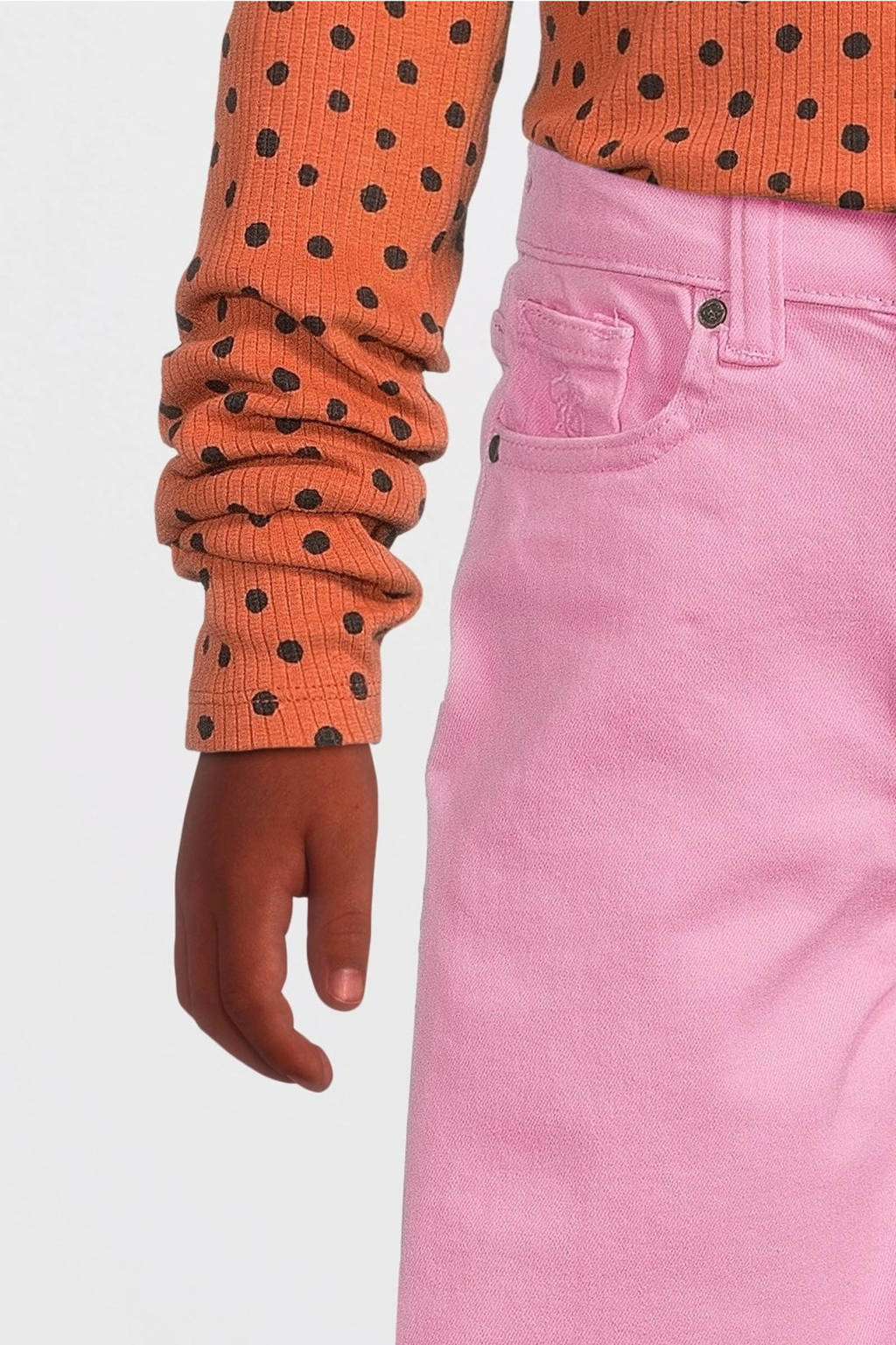 Me & My Monkey high waist wide leg jeans Macha prism pink