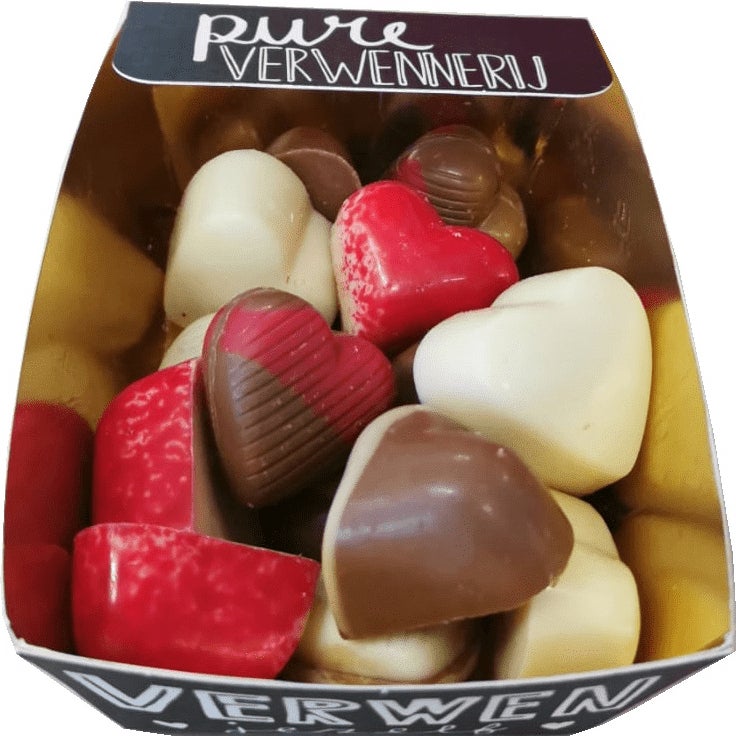 Pure Verwennerij chocolade hartjes 175 gr