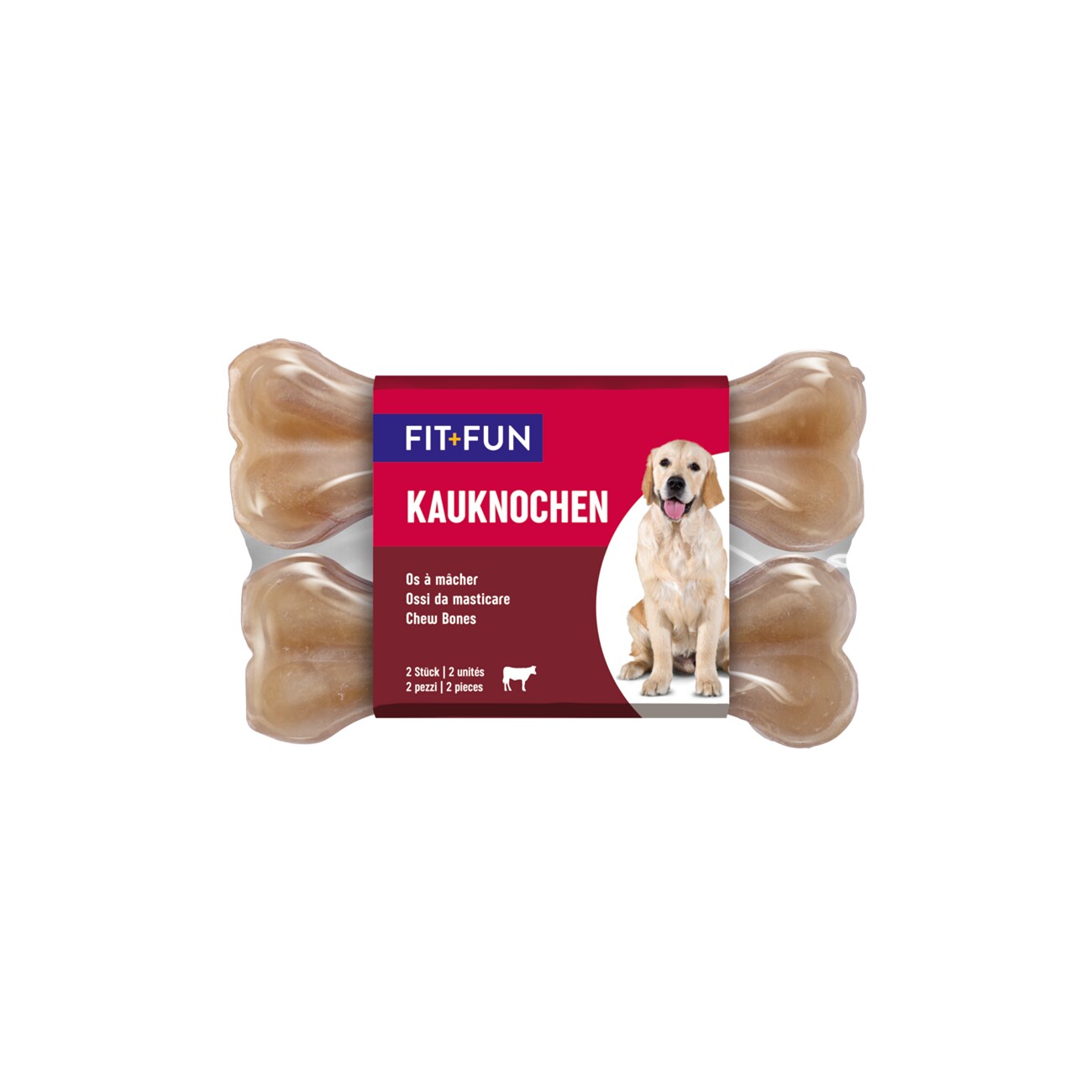 FIT+FUN Kauknochen gepresst 2 Stück, 13 cm