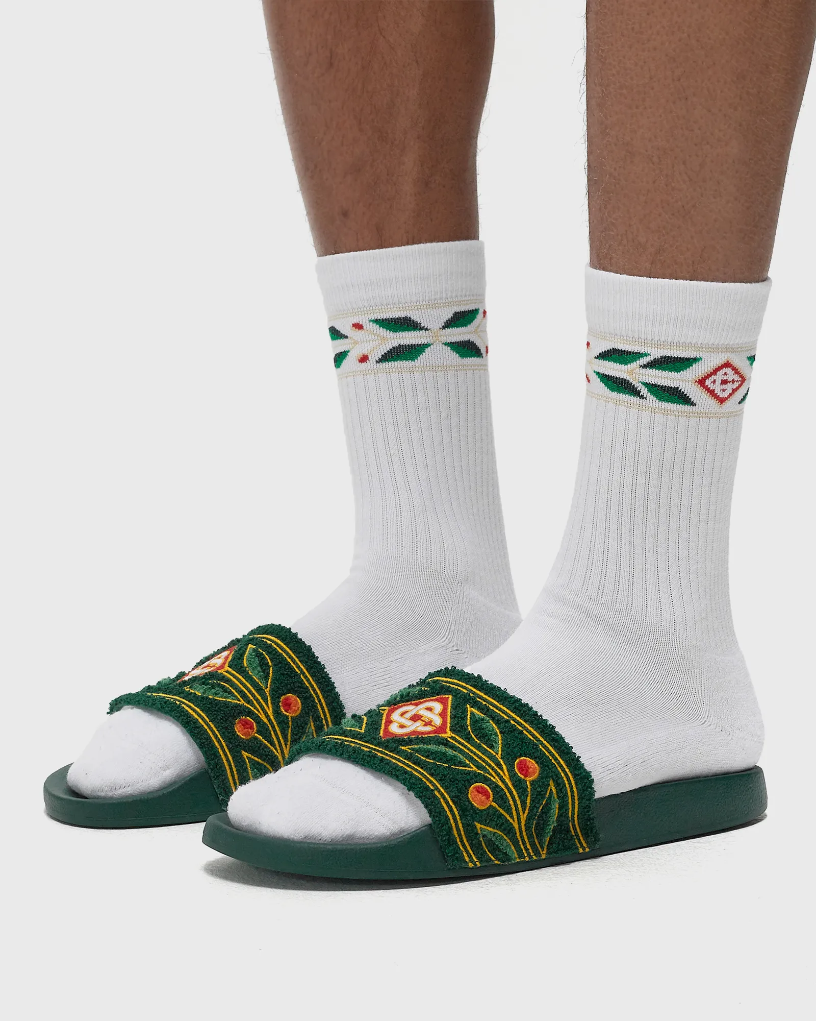 Casablanca EMBROIDERED TERRY SLIDER