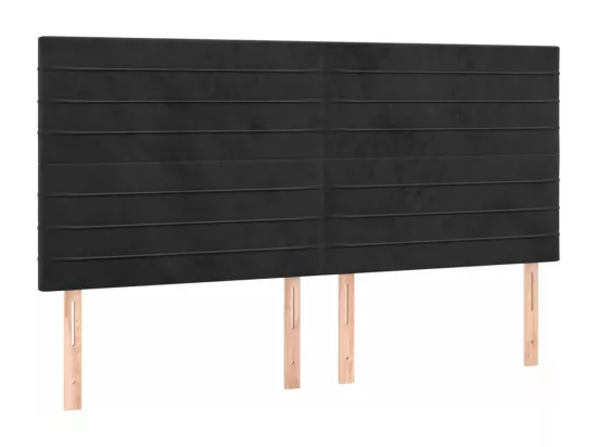 Sommier tapissier avec matelas et LED Noir 160x200 cm Velours