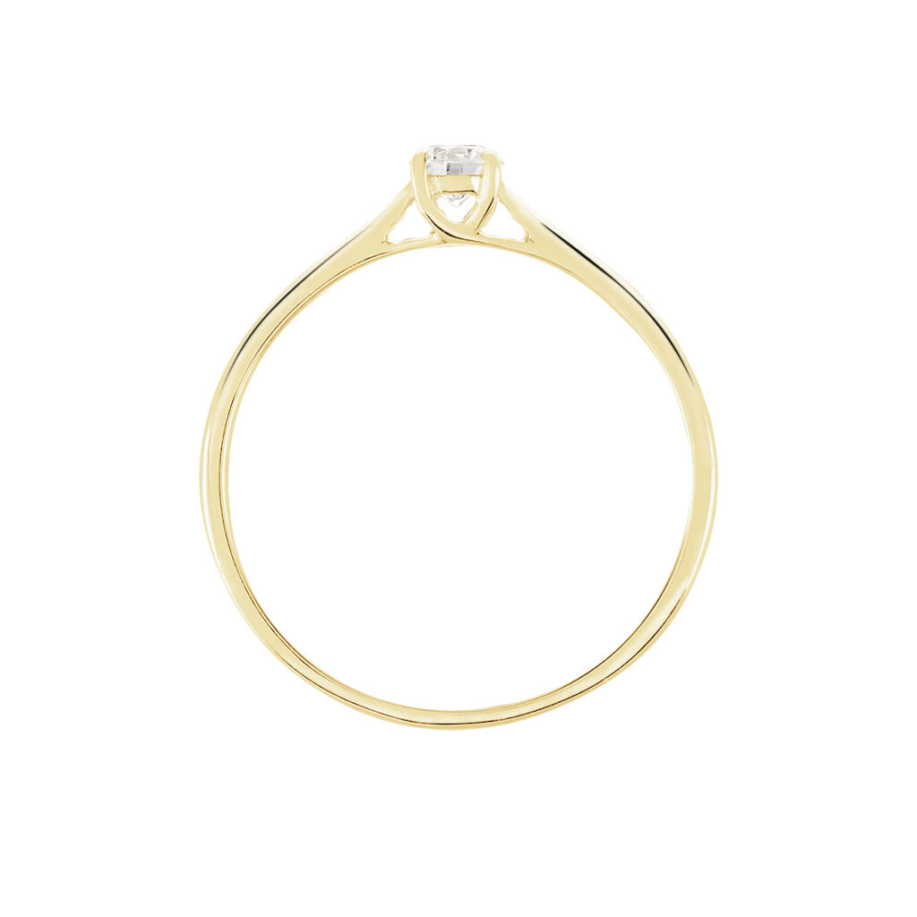 Bague Solitaire Or Jaune Fiona Diamant Synthetique