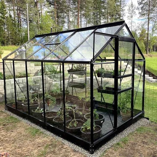 Lykke Drivhus Hybrid 6,2m2, sort