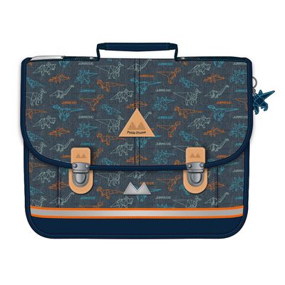 Cartable Poids Plume Jurassic 38 cm - 2 compartiments - gris - Kid'Abord