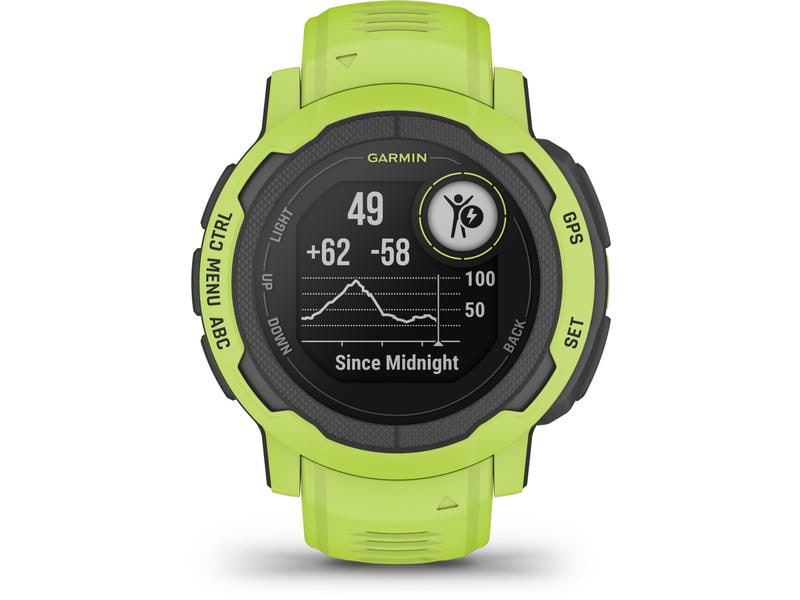 GARMIN Sportuhr Instinct 2, Limettengrün/Schwarz Multisportuhr für In- und Outdoor