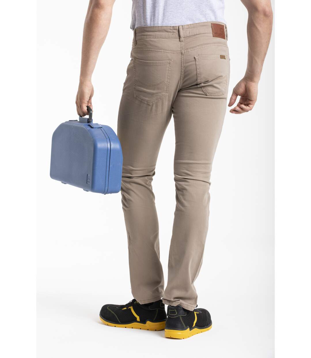 Jeans de travail coupe droite ajustée gabardine stretch BEIGE