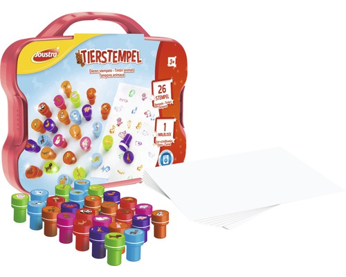 Creatieve dierenstempelset, 26 stuks, in een doosje