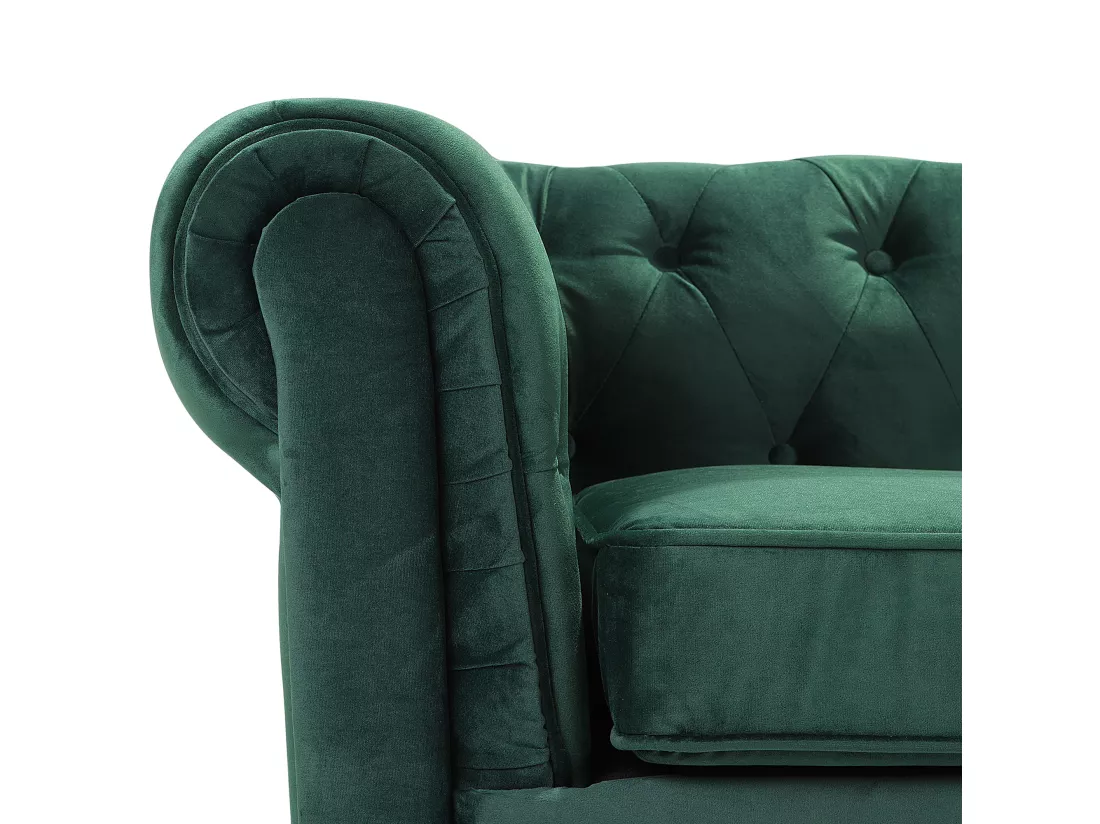 Fauteuil CHESTERFIELD Velours Vert émeraude