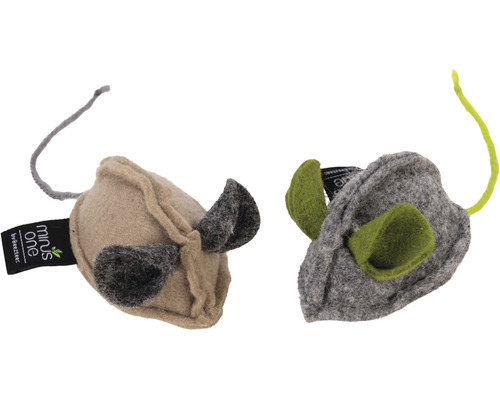 Kattenspeeltje beeztees Minus one muis Luca grijsgroen 8 x 5 x 4 cm