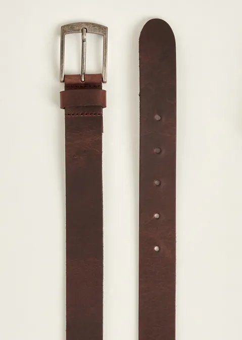 Cuba leather belt bruin (BRN.D)