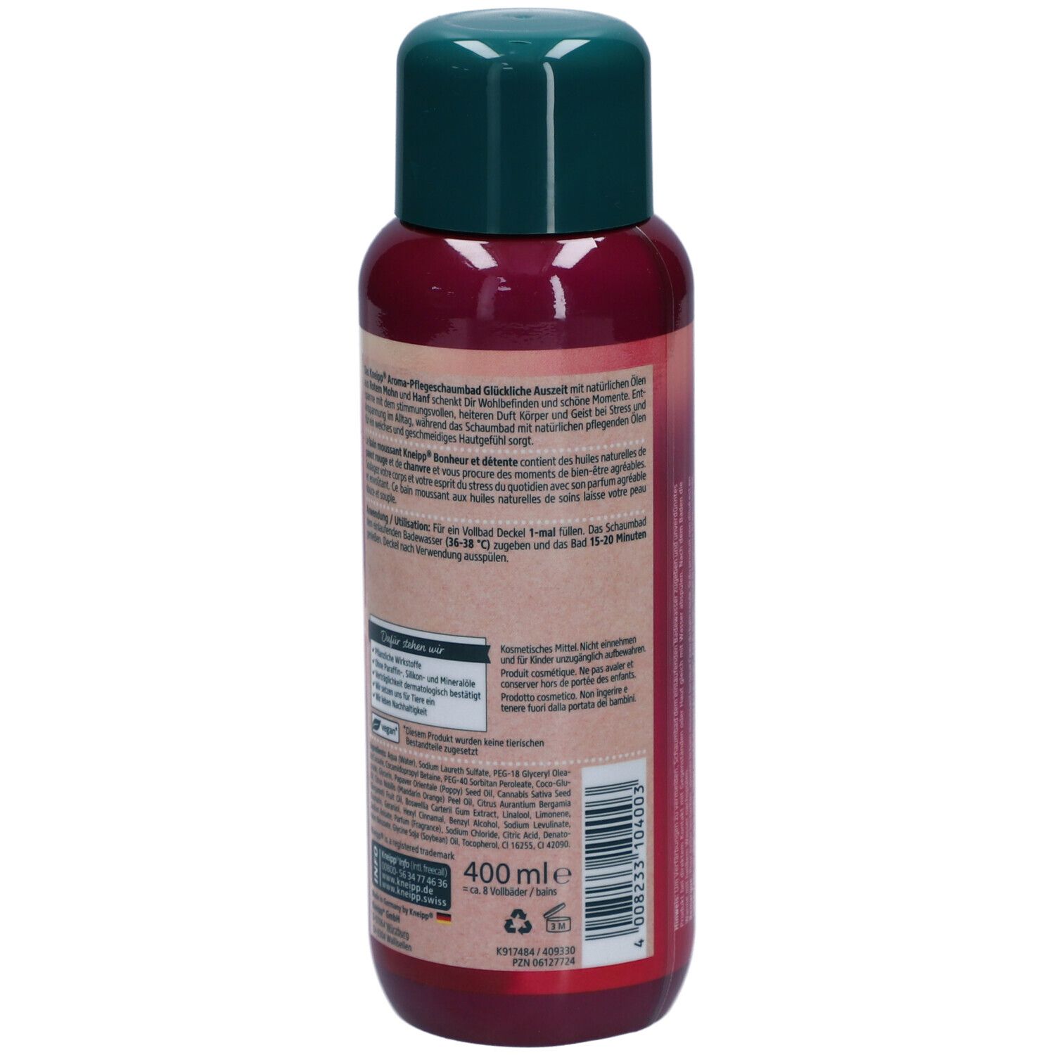 Kneipp® Aroma-Pflegeschaumbad Glückliche Auszeit Roter Mohn Hanf